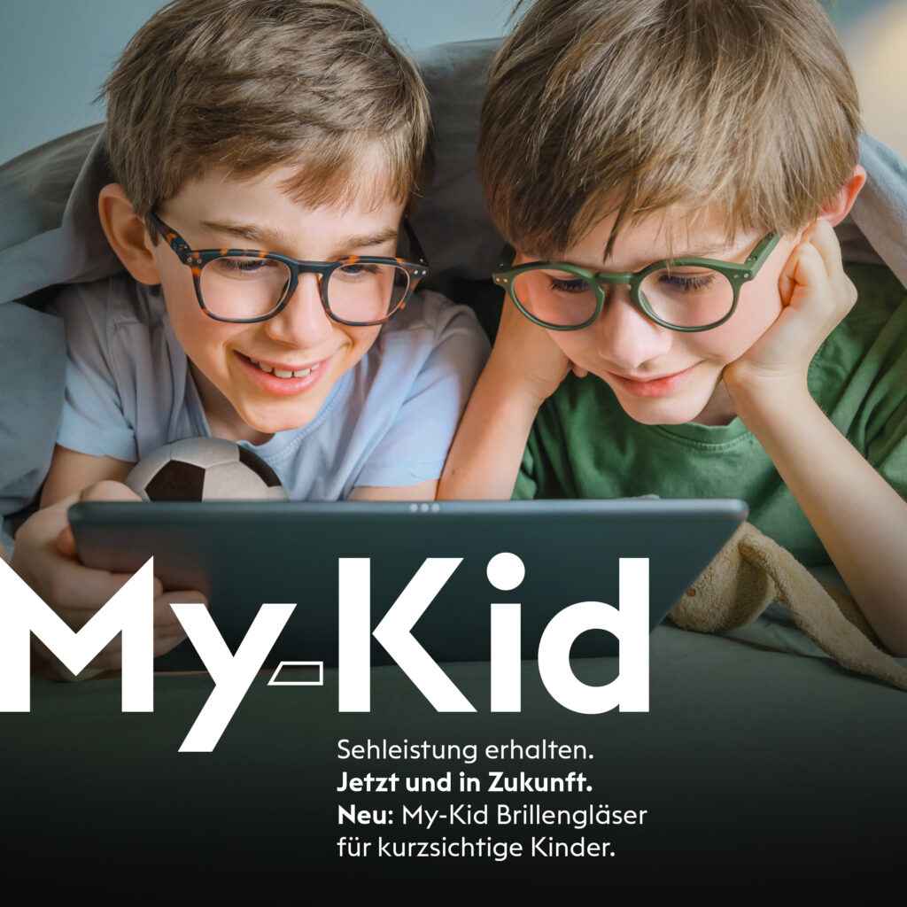 Werbemotiv My-Kid von Optovision: Kinder am Bildschirm